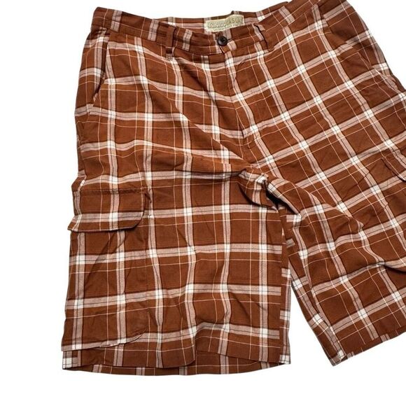 Cabela’s Mens Orange khaki Flat Front Medium Wash Cargo Shorts Size 38 - Picture 2 of 16